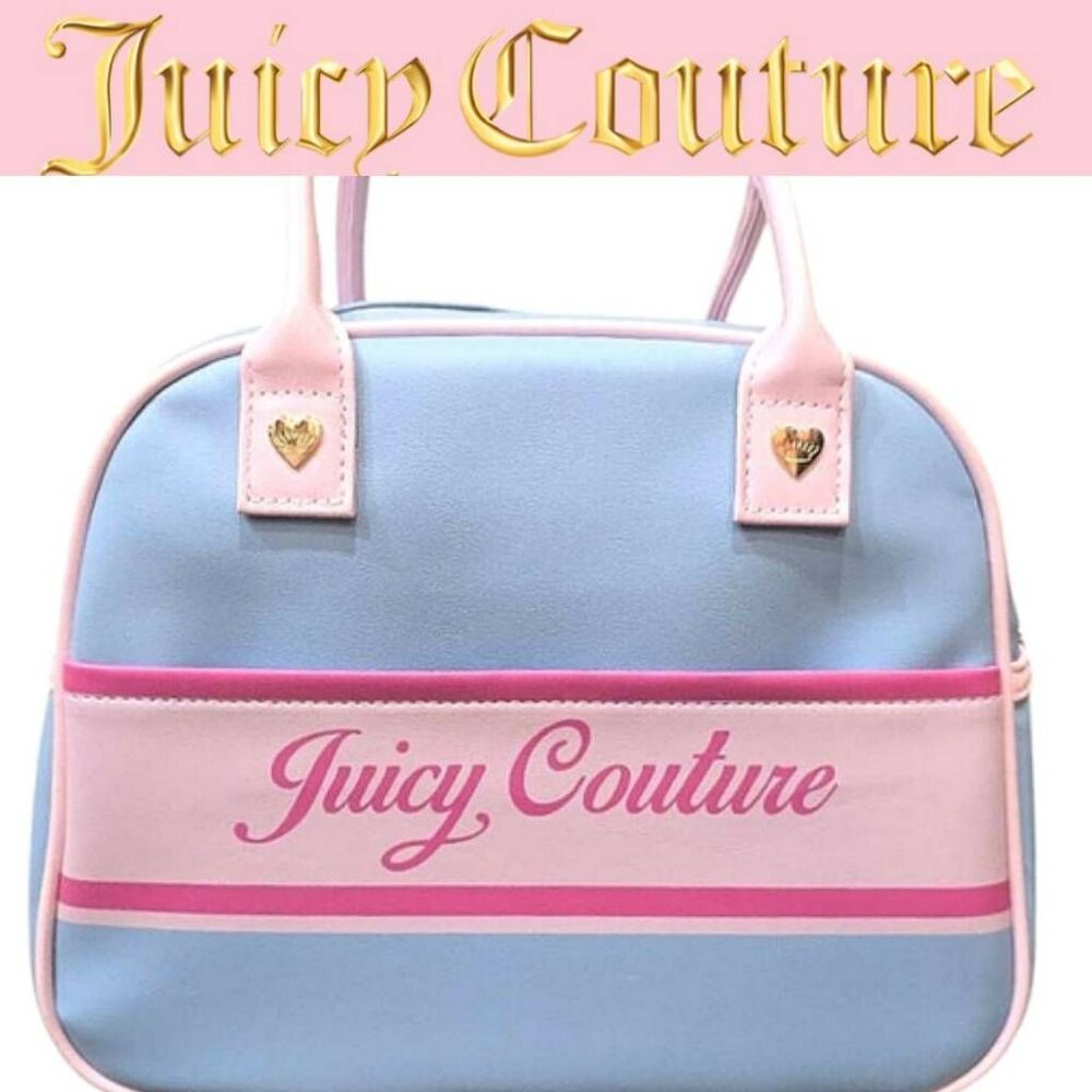 Juicy Couture Signature Logo Insulated Cooler Bag- Blue/Pink